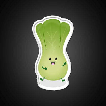 Cute Baby Bok Choy Cartoon Illustration Led Neon Sign Chinese Food Rgb Color - Shineneon