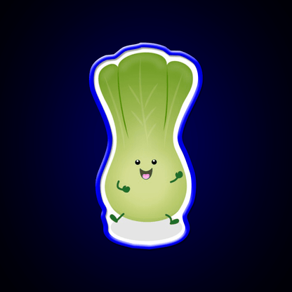 Cute Baby Bok Choy Cartoon Illustration Led Neon Sign Chinese Food Rgb Color - Shineneon
