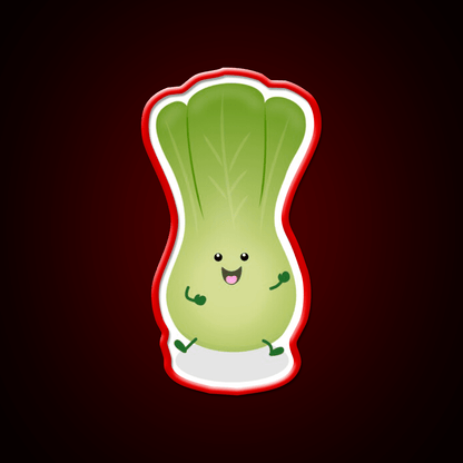 Cute Baby Bok Choy Cartoon Illustration Led Neon Sign Chinese Food Rgb Color - Shineneon
