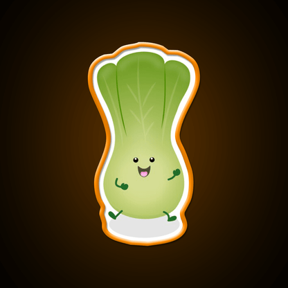 Cute Baby Bok Choy Cartoon Illustration Led Neon Sign Chinese Food Rgb Color - Shineneon