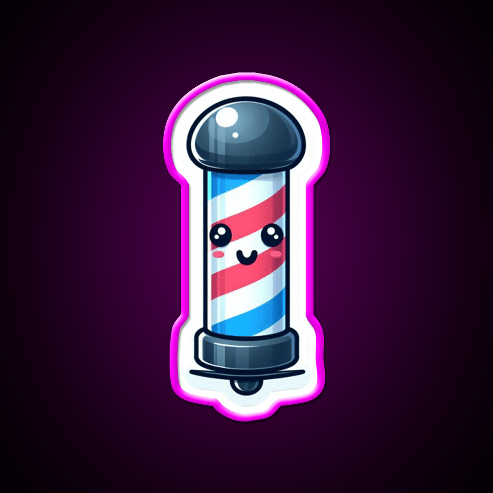 Cute Barbers Pole Barber Shop Haircut Led Neon Sign - Shineneon