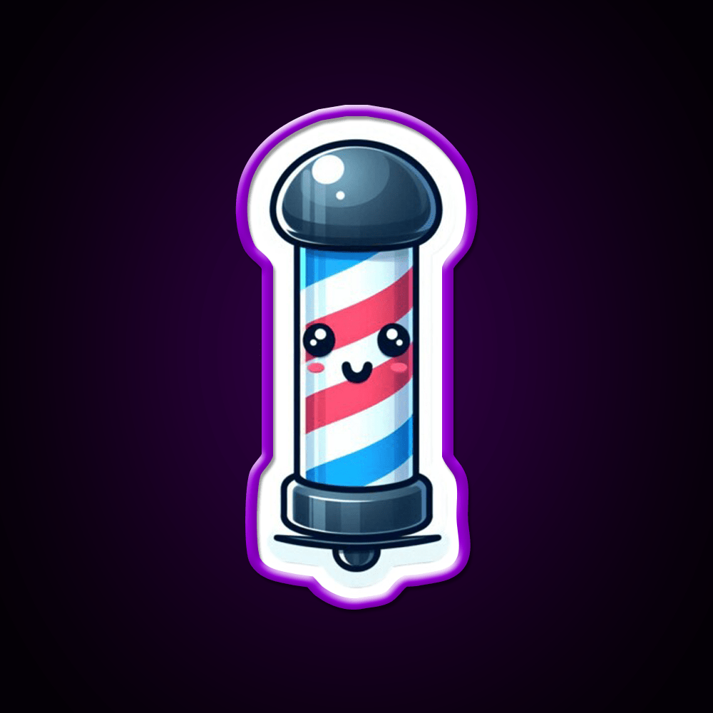 Cute Barbers Pole Barber Shop Haircut Led Neon Sign - Shineneon
