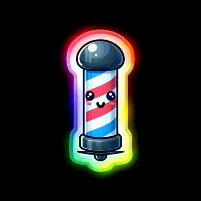 Cute Barbers Pole Barber Shop Haircut Led Neon Sign