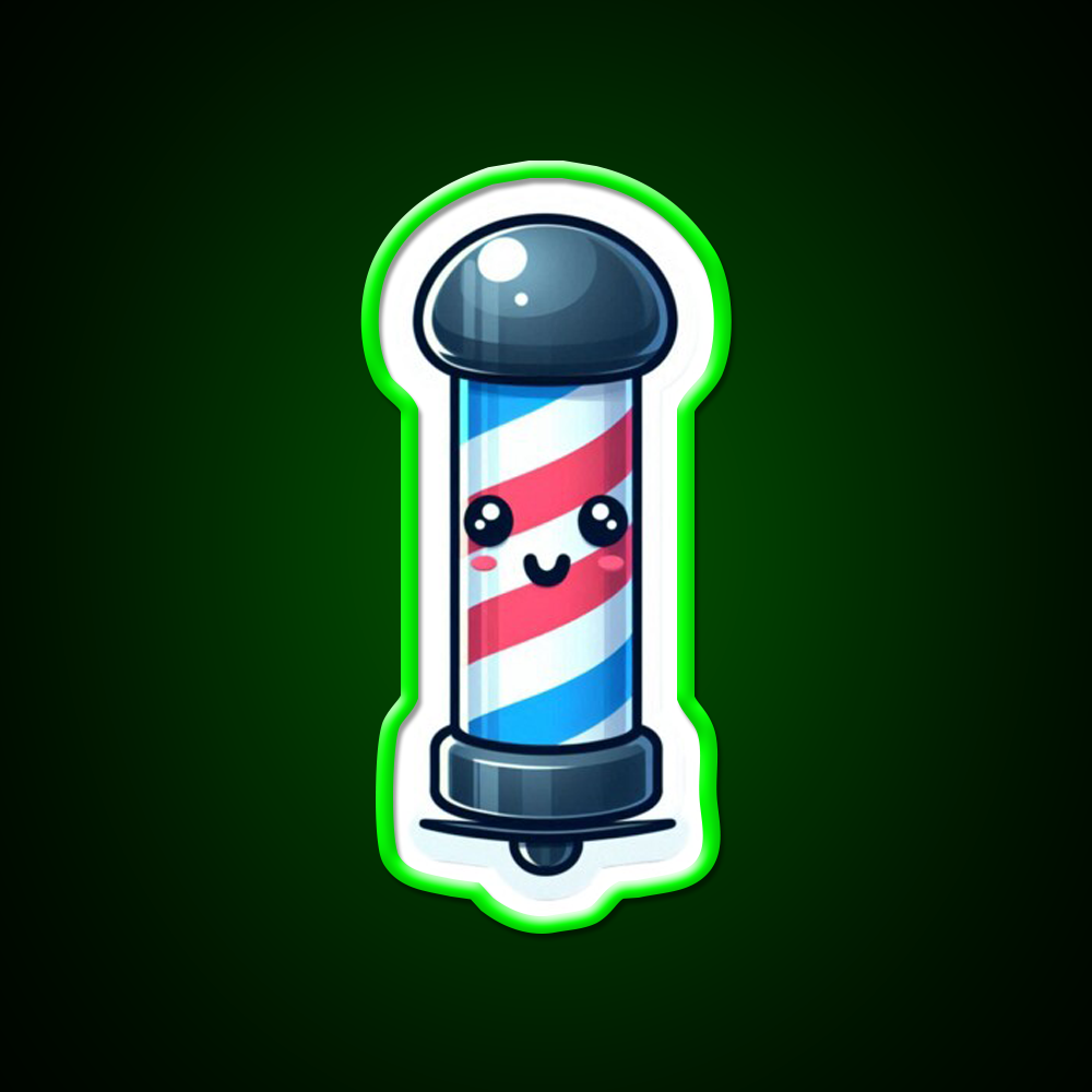 Cute Barbers Pole Barber Shop Haircut Led Neon Sign