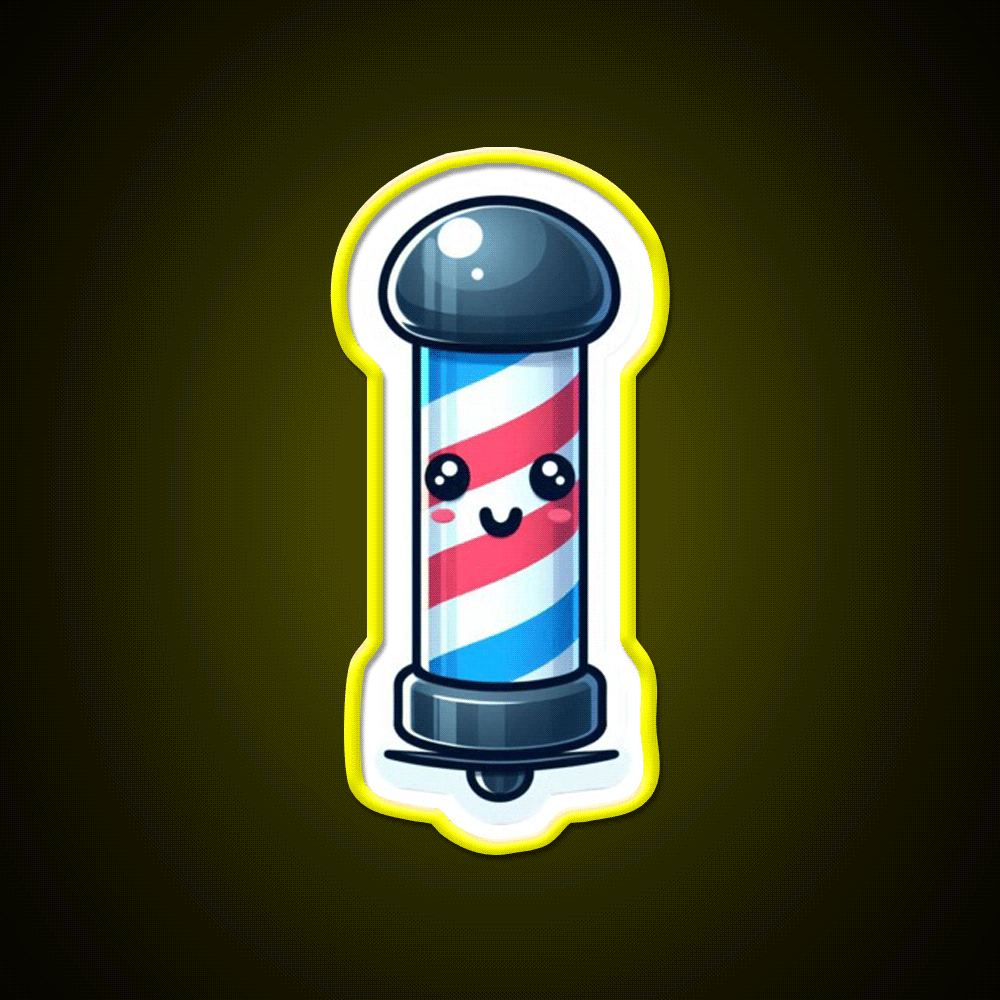 Cute Barbers Pole Barber Shop Haircut Led Neon Sign