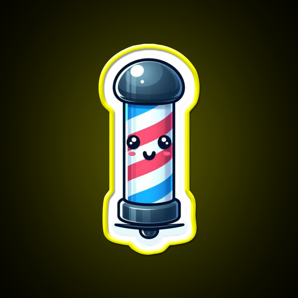 Cute Barbers Pole Barber Shop Haircut Led Neon Sign