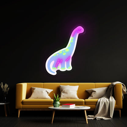 Cute Blue Long Neck Dinosaur Neon Signs - Shineneon