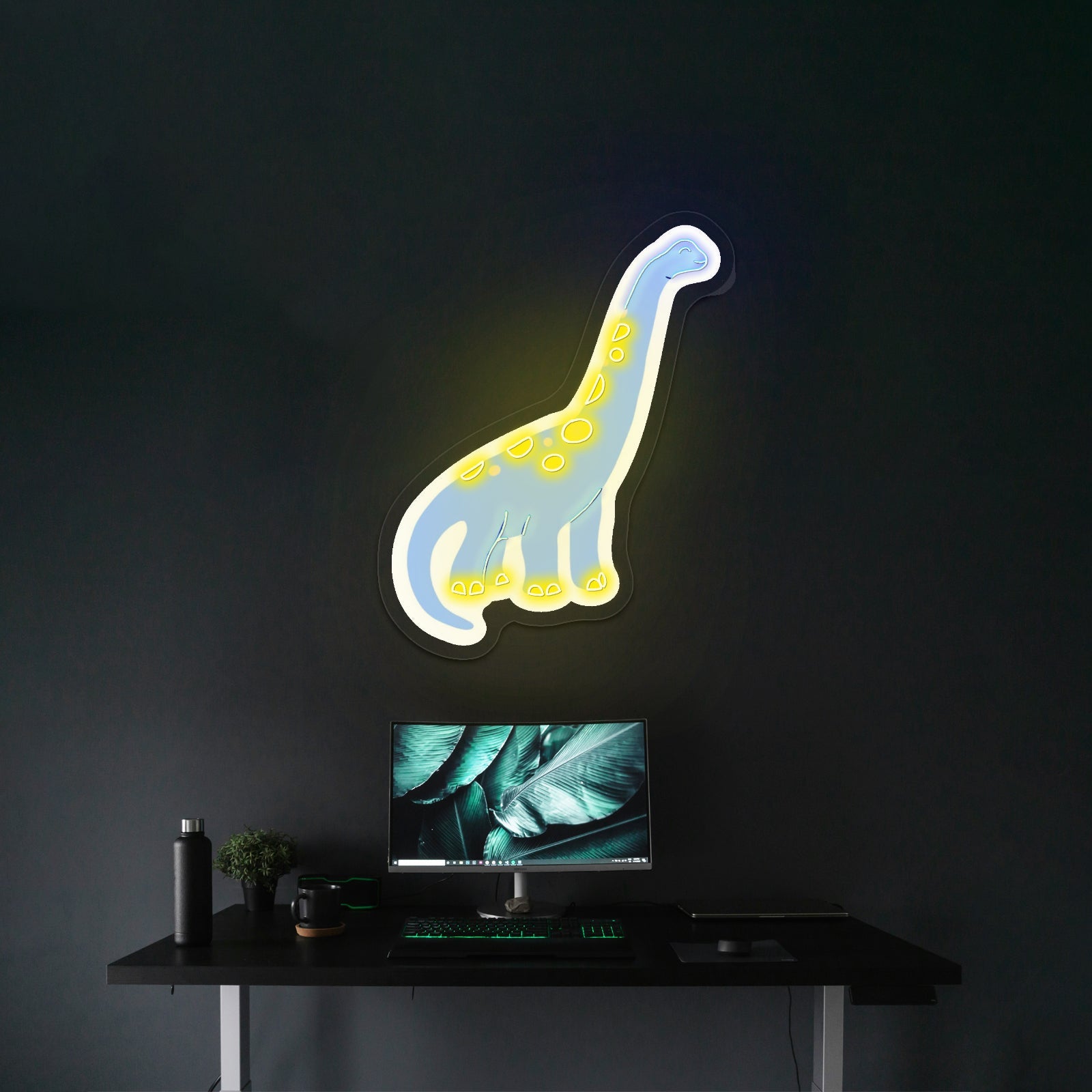 Cute Blue Long Neck Dinosaur Neon Signs - Shineneon