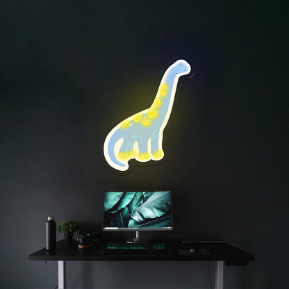 Cute Blue Long Neck Dinosaur Neon Signs - Shineneon