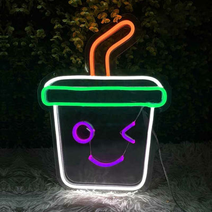 Cute Bubble Tea Ice Cream Adorable Led Neon Sign | Shineneon