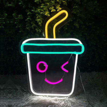 Cute Bubble Tea Ice Cream Adorable Led Neon Sign | Shineneon
