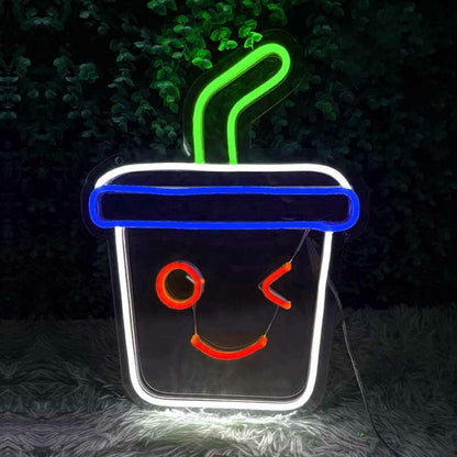 Cute Bubble Tea Ice Cream Adorable Led Neon Sign | Shineneon
