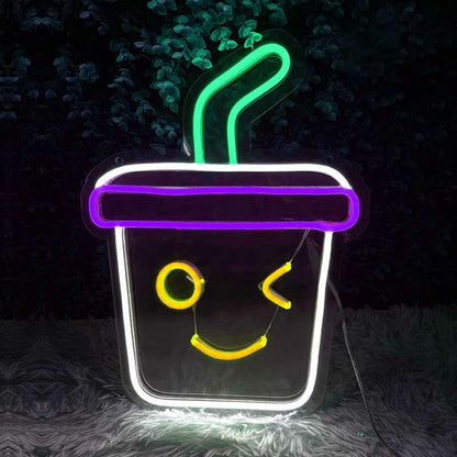 Cute Bubble Tea Ice Cream Adorable Led Neon Sign | Shineneon