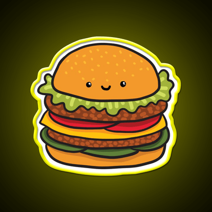 Cute Burger Hamburger Fast Food Led Neon Sign For Burger Place Rgb Color - Shineneon