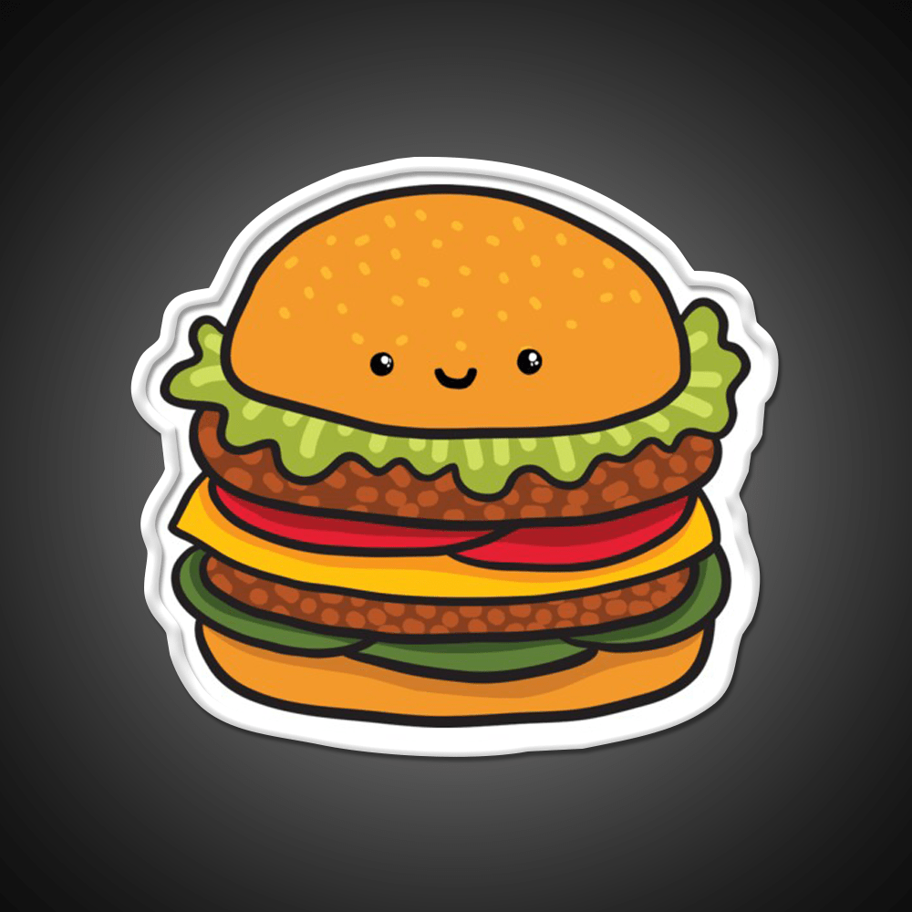 Cute Burger Hamburger Fast Food Led Neon Sign For Burger Place Rgb Color - Shineneon