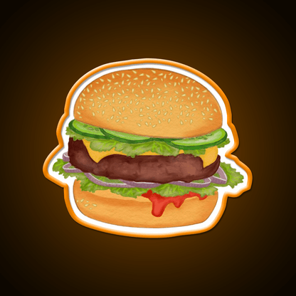 Cute Burger Print Fast Food Led Neon Sign For Burger Place Rgb Color - Shineneon