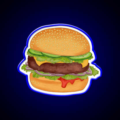 Cute Burger Print Fast Food Led Neon Sign For Burger Place Rgb Color - Shineneon