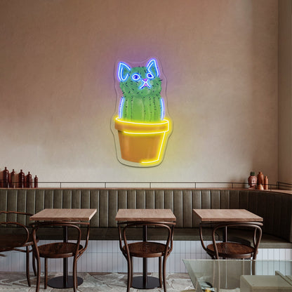 Cute Cacti Cat Neon Signs - Shineneon