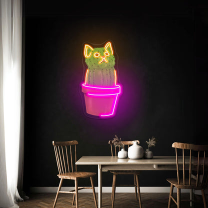Cute Cacti Cat Neon Signs - Shineneon