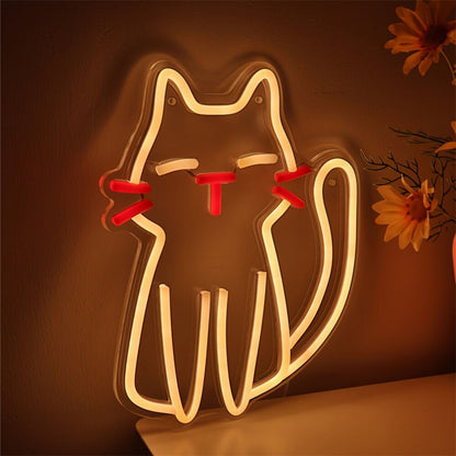 Cute Cartoon Cat Led Wall Led Neon Sign For Kids Rooms - Shineneon