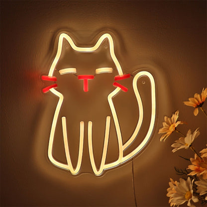 Cute Cartoon Cat Led Wall Led Neon Sign For Kids Rooms - Shineneon