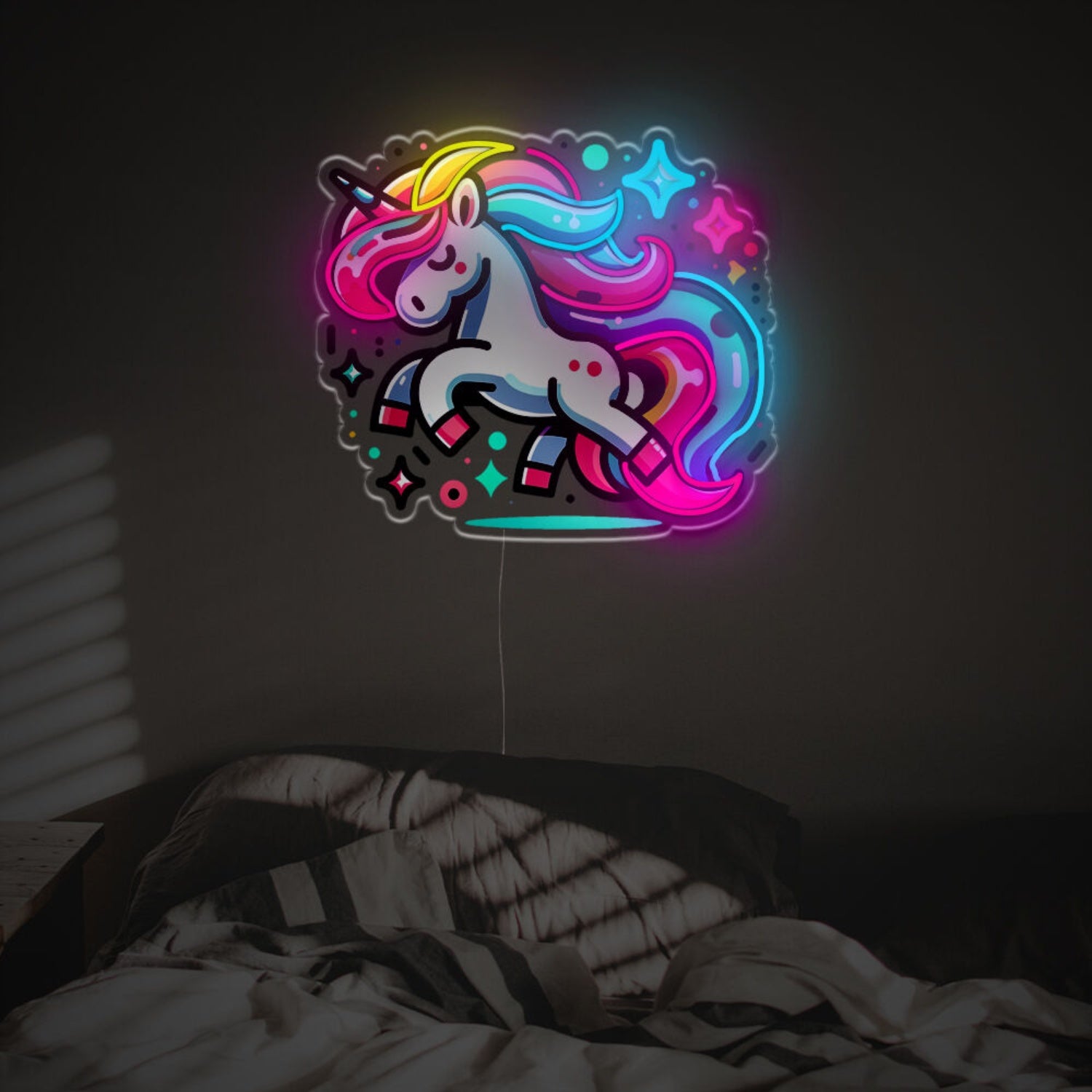 Cute Cartoon Unicorn Running Led Neon Acrylic Artwork | Shineneon