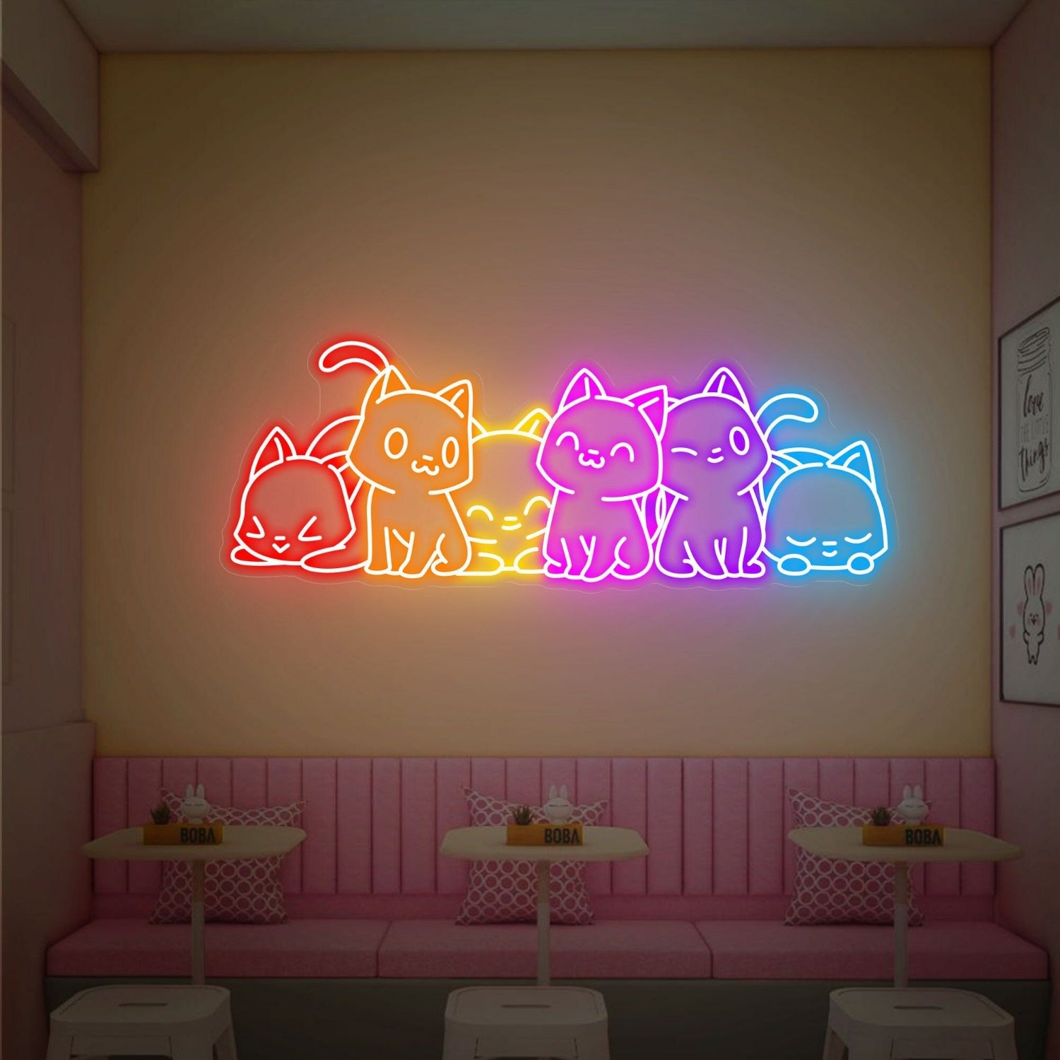 Cute Cat Decor Gift Led Neon Lights Cat Wall Neon Decor | Shineneon