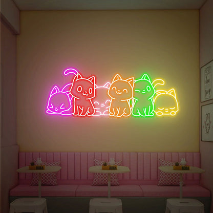 Cute Cat Decor Gift Led Neon Lights Cat Wall Neon Decor - Shineneon