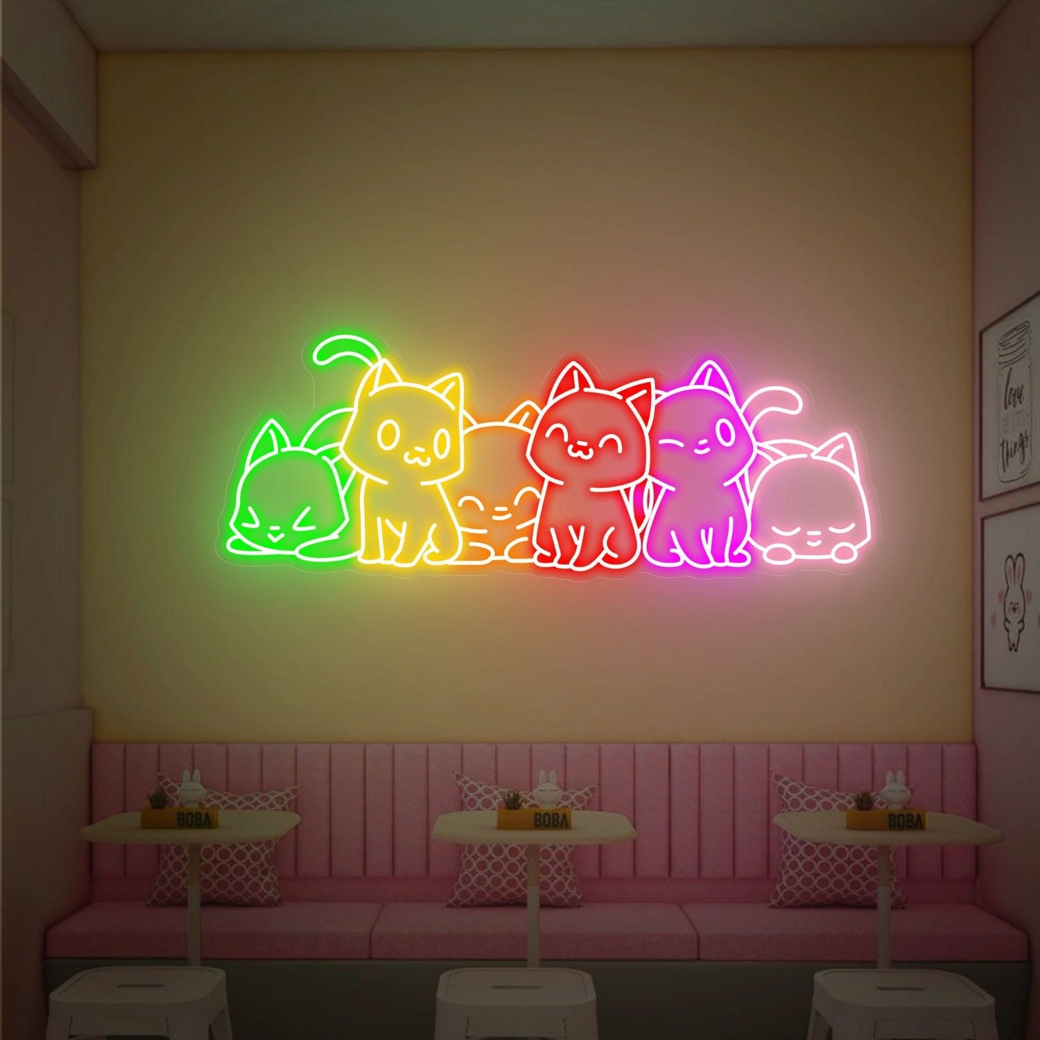 Cute Cat Decor Gift Led Neon Lights Cat Wall Neon Decor | Shineneon