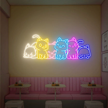 Cute Cat Decor Gift Led Neon Lights Cat Wall Neon Decor - Shineneon