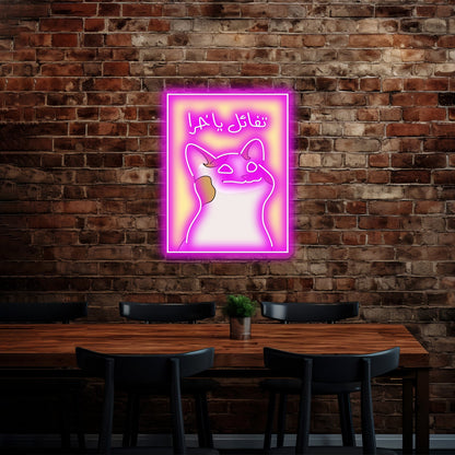 Cute Cat For Kids Room Wall Decor Artwork Business Led Sign - Shineneon