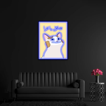 Cute Cat For Kids Room Wall Decor Artwork Business Led Sign - Shineneon