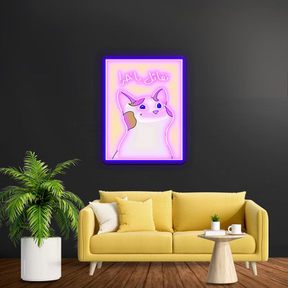 Cute Cat For Kids Room Wall Decor Artwork Business Led Sign - Shineneon