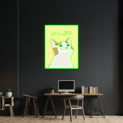 Cute Cat For Kids Room Wall Decor Artwork Business Led Sign