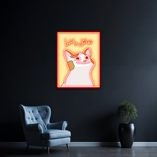 Cute Cat For Kids Room Wall Decor Artwork Business Led Sign