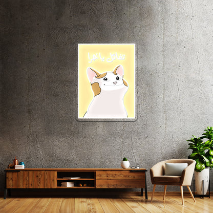 Cute Cat For Kids Room Wall Decor Artwork Business Led Sign