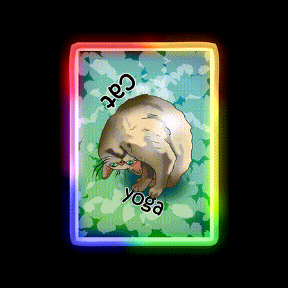 Cute Cat Yoga Led Neon Sign For Wellness Space Rgb Color