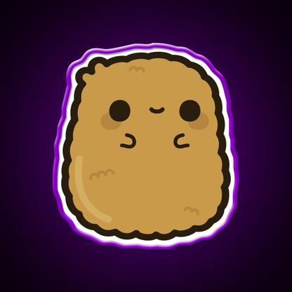 Cute Chicken Nugget Fast Food Led Neon Sign For Burger Place Rgb Color