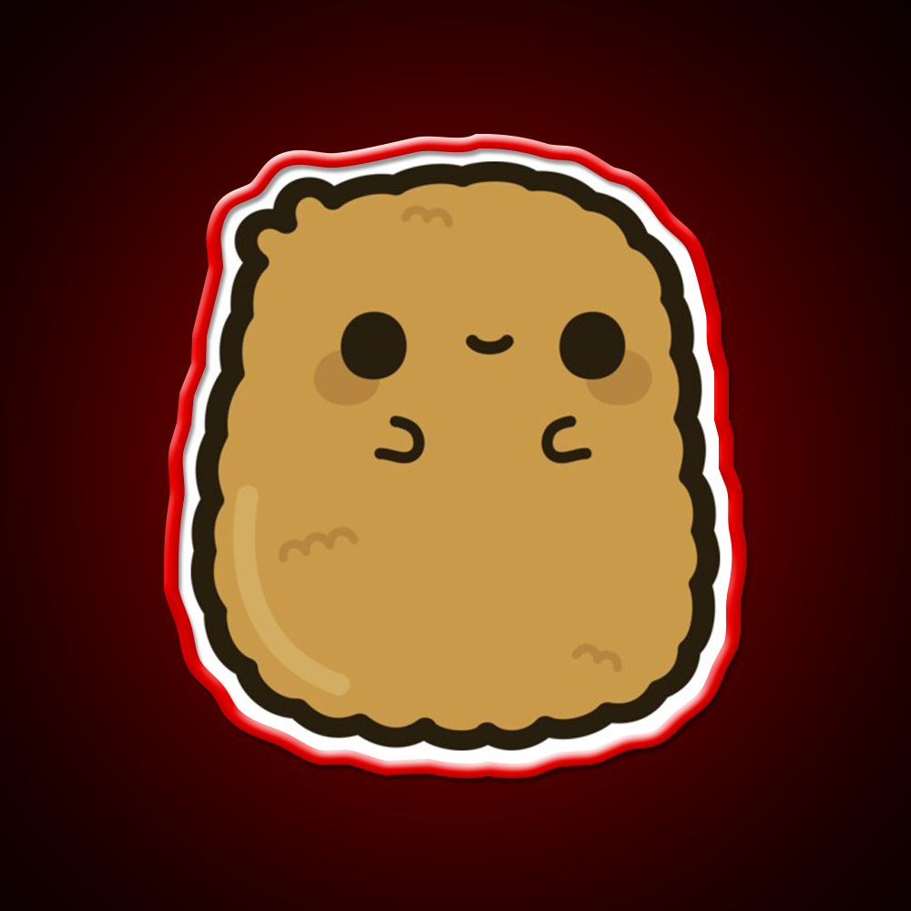 Cute Chicken Nugget Fast Food Led Neon Sign For Burger Place Rgb Color