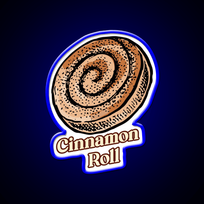 Cute Cinnamon Roll Delight Irresistible Pastry Snack Food Led Neon Sign Rgb Color - Shineneon