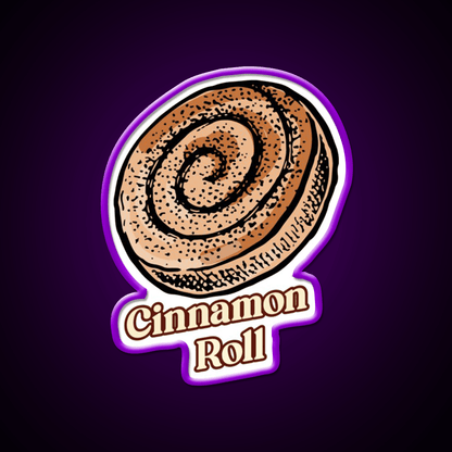 Cute Cinnamon Roll Delight Irresistible Pastry Snack Food Led Neon Sign Rgb Color - Shineneon