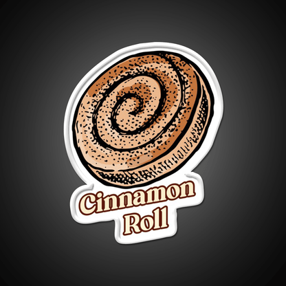 Cute Cinnamon Roll Delight Irresistible Pastry Snack Food Led Neon Sign Rgb Color - Shineneon