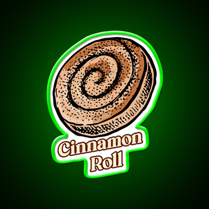 Cute Cinnamon Roll Delight Irresistible Pastry Snack Food Led Neon Sign Rgb Color - Shineneon