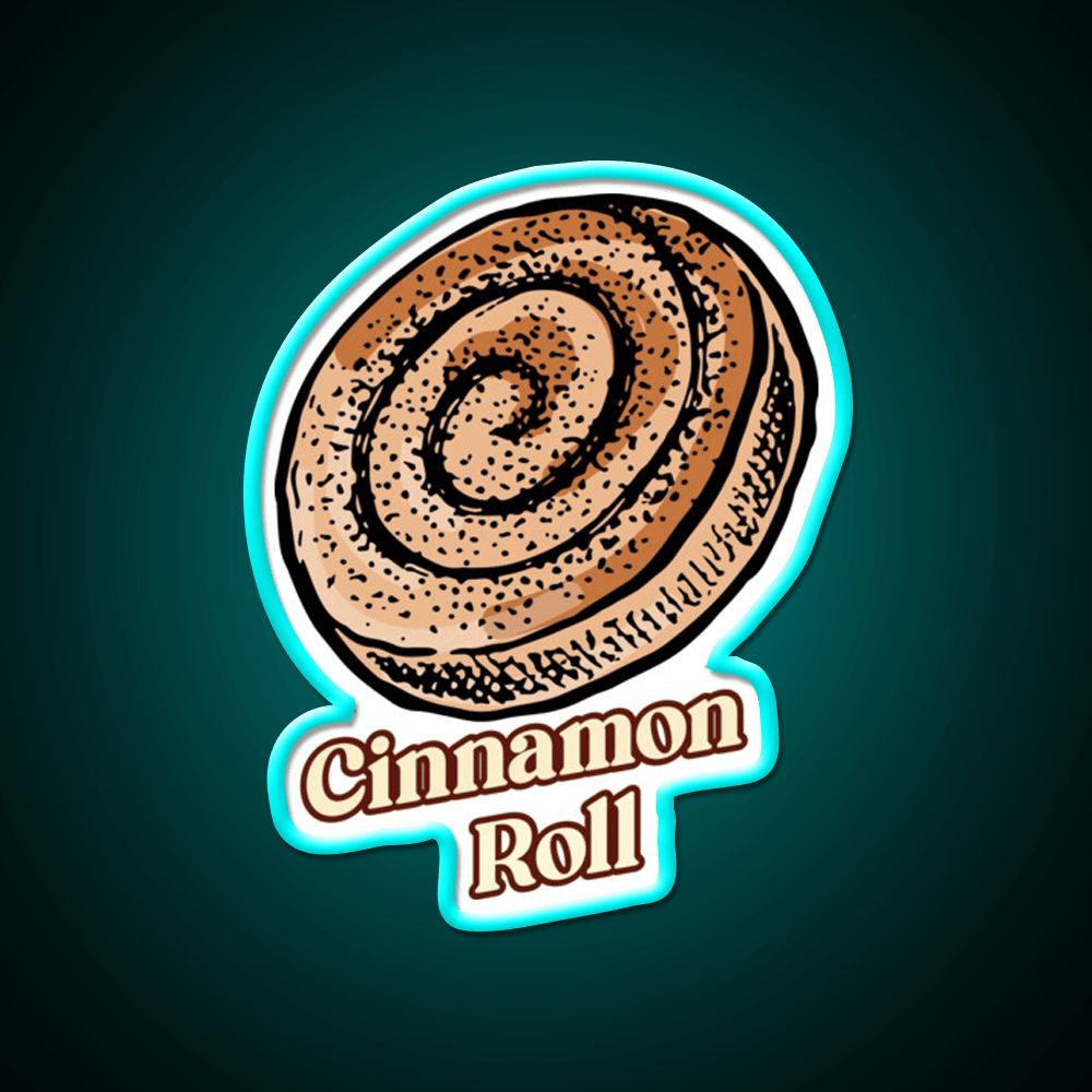 Cute Cinnamon Roll Delight Irresistible Pastry Snack Food Led Neon Sign Rgb Color - Shineneon