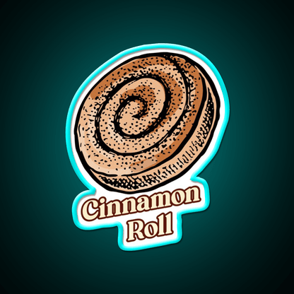 Cute Cinnamon Roll Delight Irresistible Pastry Snack Food Led Neon Sign Rgb Color - Shineneon
