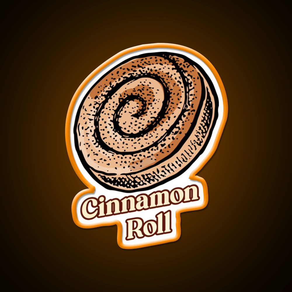Cute Cinnamon Roll Delight Irresistible Pastry Snack Food Led Neon Sign Rgb Color - Shineneon