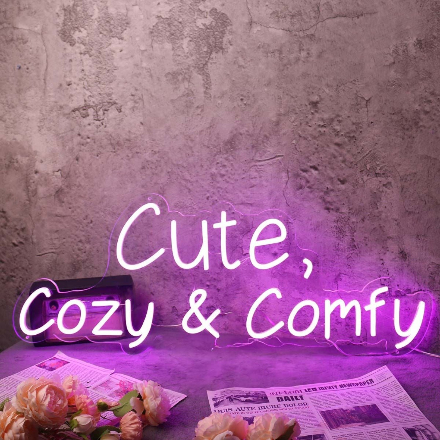 Cute Cozy And Comfy Pink Led Neon Sign - Shineneon