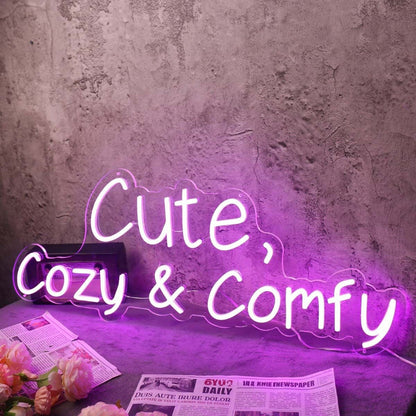 Cute Cozy And Comfy Pink Led Neon Sign - Shineneon