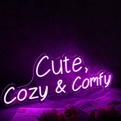 Cute Cozy And Comfy Pink Led Neon Sign - Shineneon