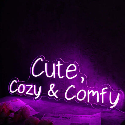Cute Cozy And Comfy Pink Led Neon Sign - Shineneon